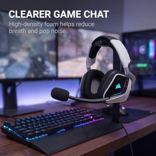 CORSAIR VOID RGB ELITE, HS35, HS70, Void v2, Virtuoso RGB, Virtuoso MAX 게이밍 헤드셋과 호환되는 마이크 폼 커버 4팩 + 3가지 사이즈의 O링 12개 - 마이크 윈드스크린 팝 필터