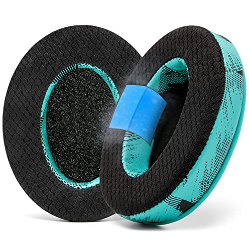 WC Freeze - Cooling Gel Earpads for ATH M50X / SteelSeries Arctis/HyperX | Made by Wicked Cushions | Fits SteelSeries Arctis, ATH M50X, Turtle Beach Stealth & More. Cooler for Longer | Speedracer Cyan - color: Speedracer Cyan