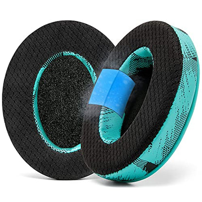 WC Freeze - Cooling Gel Earpads for ATH M50X / SteelSeries Arctis/HyperX | Made by Wicked Cushions | Fits SteelSeries Arctis, ATH M50X, Turtle Beach Stealth & More. Cooler for Longer | Speedracer Cyan - color: Speedracer Cyan