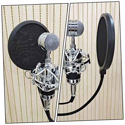 Abaodam Professional Microphone Pop Filters Double-layer Mic Shield Filter Windscreen for Broadcasting