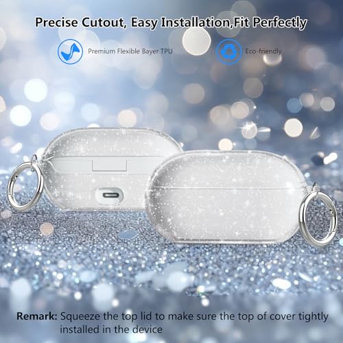 Aircawin for Beats Solo Buds Case Clear Glitter,Cute Sparkly Bling Design | Soft TPU for Beats Solo Buds Case Cover,Shockproof Cover for Beat Solo Earbuds with Keychain and Cleaning Pen-Glitter - color: Glitter