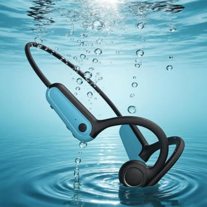 True Bone Conduction Open Ear Headset Waterproof Stereo Bluetooth Earphone Pairless Wear Ideal Choice for Driving Bicycling Running Skiing-B8 Blue - color: Bone Conduction B8 Blue