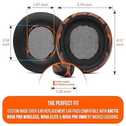 WC Mod Kit V2 Nova Pro Wireless, Pro Omni & Elite - Gel Earpads & Headband | Made by Wicked Cushions | Side Plates also included. Fits Arctis Nova Pro Wireless, Elite & Pro Omni | Kinetic Wave - color: Kinetic Wave
