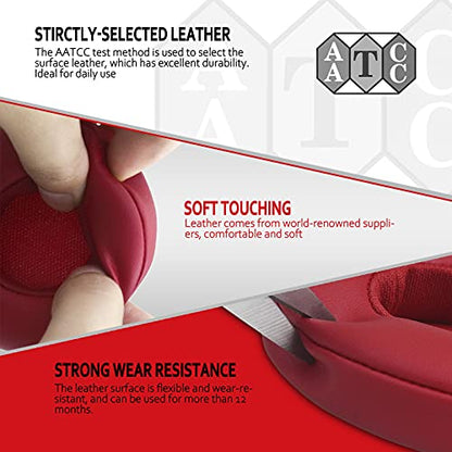 Krone Kalpasmos Earpad Replacement for Beats Solo 2 & 3 Wireless/Wired Headphone, Ear Cushion Premium Protein Leather Memory Foam with Kits, Superb Comfortable Easy to Install – Red - color: Red