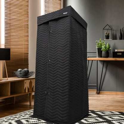 Portable Recording Booth for Home Studio, Vocal Booth for Voiceover | 670+ GSM sound blanket, polyester & non-woven layers, virgin fiberfill, echo reduction for podcast, voice acting & singing