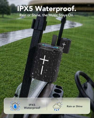BOYISEN 2-in-1 Split Magnetic Golf Cart Speaker, Portable Bluetooth Speaker