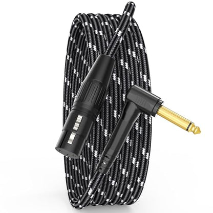 JOLGOO 1/4 TS Right Angle to XLR Female Microphone Cable, 6.6 Feet, 3-pin XLR Female High-End Audio Cable for Mixer, Amplifier, Recording, and Live Sound - size: 6.6 Feet, style: 1/4 TS