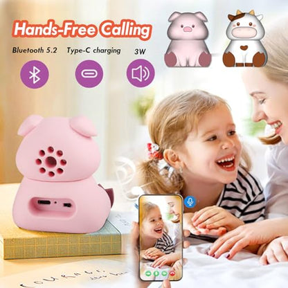 Portable Mini Cartoon Bluetooth Speaker with Phone Holder Mini Animal Cute Kids Wiressless Speaker Built-in Mic, Hands-Free Call for Home Trip Gift (Black-Cat) - color: Black-Cat