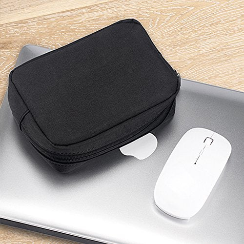 Universal Electronics/Accessories Soft Carrying Case Bag, Durable & Light-weight,Suitable for Out-going, Business, Travel and Cosmetics Kit (Small-Black) - color: Small-Black