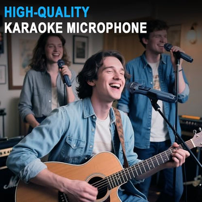 Depusheng Wireless Microphone,Rechargeable Wireless Dual Mic,Dual Handheld Dynamic Mic for Karaoke Singing, Wedding, DJ, Party, Speech, Church, Class Use,PA System,200ft,Gray (Two Microphone)