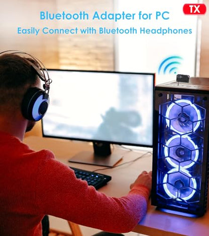Airplane Bluetooth Adapter for AirPods Headphones AUX Adapter | Bluetooth Transmitter for TV/PC/Gym, AUX Bluetooth Receiver for Home Stereo/Car Handsfree Call, KAIY Transmitter Receiver