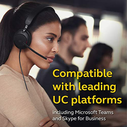 Jabra Evolve2 40 UC Wired Headphones, USB-C, Mono, Black – Telework Headset for Calls and Music, Enhanced All-Day Comfort, Passive Noise Cancelling Headphones, UC-Optimized with USB-C Connection - size: Unified Communications, style: Mono (USB-C)