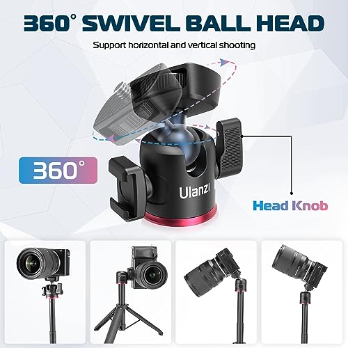 ULANZI MT-73 Extension Pole Tripod, Mini Selfie Stick Tripod Stand Handle Grip for Webcam Canon G7X Mark III Sony ZV-1 RX100 VII A6400 A6600 Cameras Vlogging | with Cold Shoe, Selfie Stick Tripod Handle Grip for iPhone/Android Sony/Canon/Nikon/Fujifilm Vi