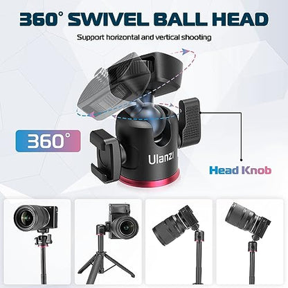 ULANZI MT-73 Extension Pole Tripod, Mini Selfie Stick Tripod Stand Handle Grip for Webcam Canon G7X Mark III Sony ZV-1 RX100 VII A6400 A6600 Cameras Vlogging | with Cold Shoe, Selfie Stick Tripod Handle Grip for iPhone/Android Sony/Canon/Nikon/Fujifilm Vi