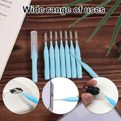 10pcs Cell Phone Charging Port Cleaner Brushes for Apple | Anti-Clogging Small Mini Cleaning Tools Kit Speaker Charger Receiver Earphone Tablets Headphones Accessories Supplies Blue