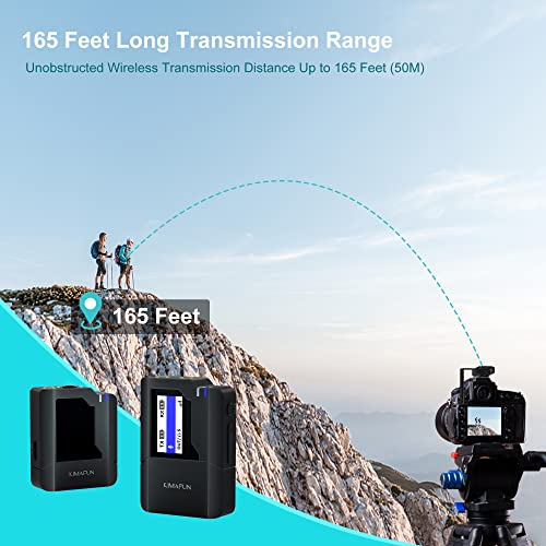 KIMAFUN Wireless Lavalier Microphone for Camera, Lapel Mic System for Vlogging Video Recording KM-G50-1 - size: 3.5MM-1Tx1Rx
