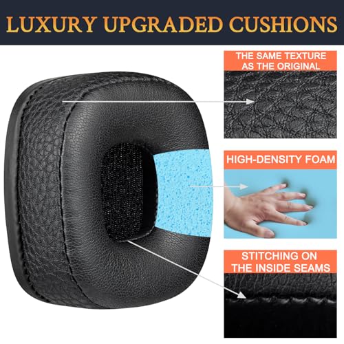 SOULWIT Earpads for Marshall Major I/II/III/IV (1/2/3/4) - Black | Do Not Fit Major V Headphones - color: Black