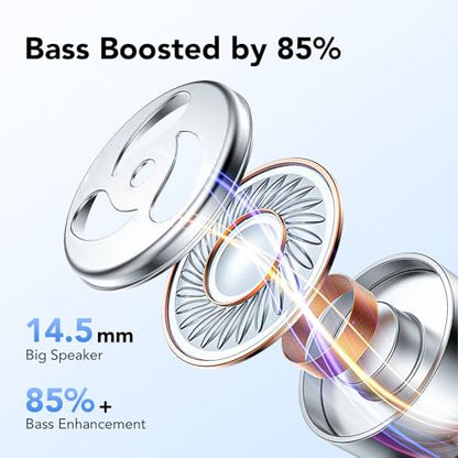 Ear buds Wireless Earbuds Bluetooth 5.3 Headphones 60hrs Playtime with Digital Display Sports Wireless Headphones with Earhook Deep Bass IPX7 Waterproof Over-Ear Earbuds for Android iOS Workout Blue - color: Blue