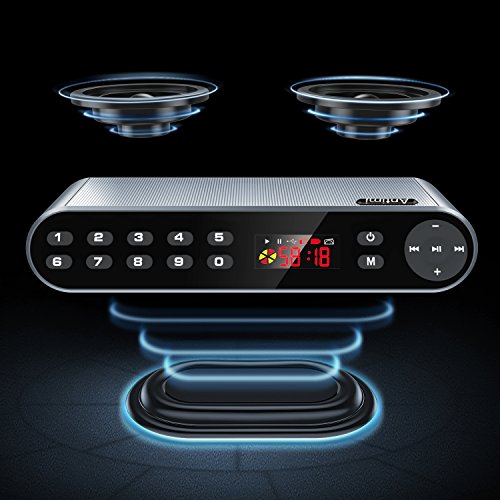 Antimi Bluetooth/FM Radio/MP3 Player Portable Wireless Speaker (Black) - color: Silver black