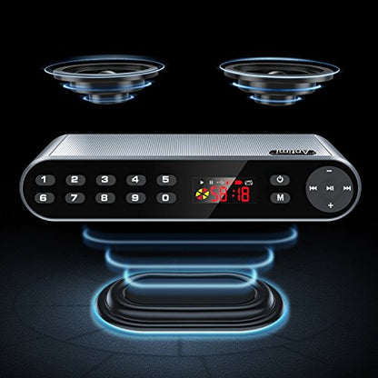 Antimi Bluetooth/FM Radio/MP3 Player Portable Wireless Speaker (Black) - color: Silver black