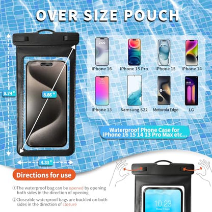 HEYSONG Bluetooth Shower Speaker + Waterproof Phone Pouch – Rugged & Ready for Any Wet Adventure - color: Black Speaker+Phone Pouch