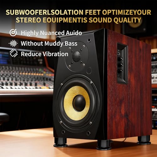Turntable Isolation Feet, 4-Pack 44.5x30mm (Black) - color: Black