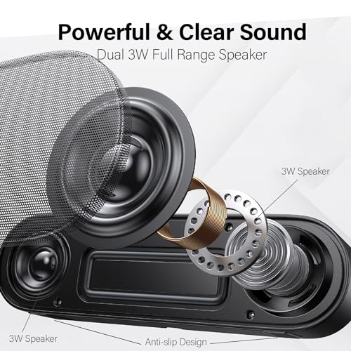 ZETIY Updated Computer Speaker, USB Powered Speaker for Desktop,Windows PC,Mac. Portable Mini Sound bar-Plug and Play with Volume Control and Mute Button (USB-C to USB Adapter Included)