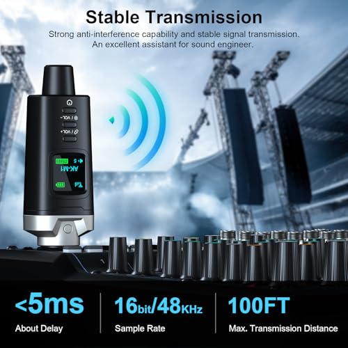 Aokeo AK-M1 XLR Bluetooth Receiver-High-Fidelity Wireless Audio Adapter,100ft Stable Connection,Stereo for Speakers,Mixers,DJ Equipment,Weddings(2 Pack) - color: Receiver x2