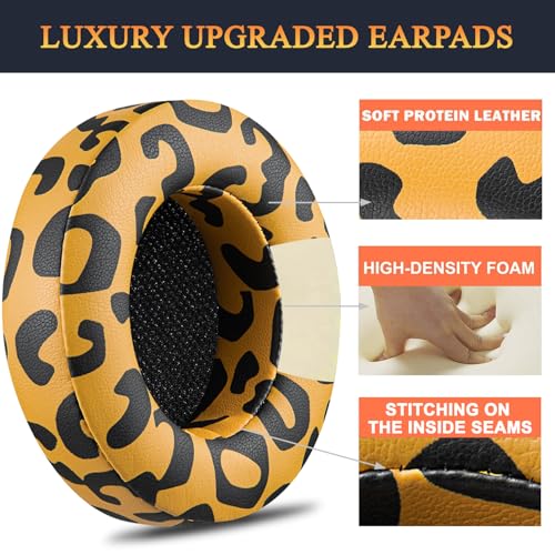 Replacement Ear Pads Cushions for Beats Studio 2 & Studio 3 Wired & Wireless Headphones, Earpads with Soft Protein Leather, Noise Isolation Memory Foam, Added Thickness - Tiger Stripes - color: Tiger Stripes