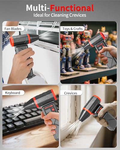 Compressed Air Duster Electric, 150,000 RPM, Cordless Keyboard Cleaner