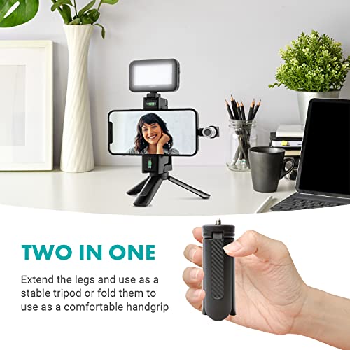 Movo uVlogSK Starter Kit for Content Creators - Smartphone Video Vlogging Kit for Android and USB-C Devices - Includes USB-C Microphone, LED Video Light, Phone Holder, Grip, and Mini Tripod