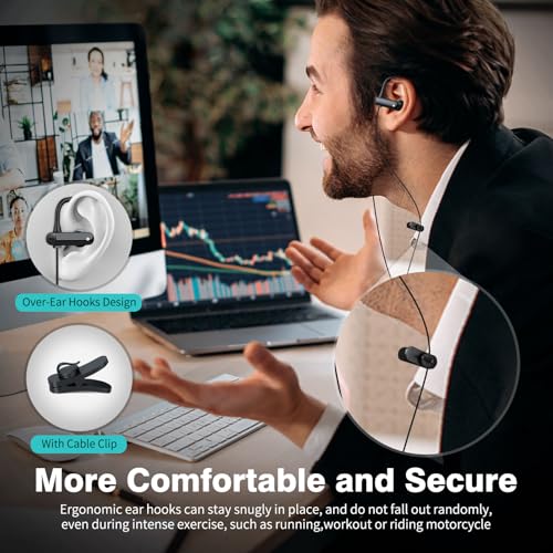 USB Headphone with Mic Mute Volume Control,7.5FT Long Cord PC Wired Earbuds