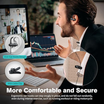 USB Headphone with Mic Mute Volume Control,7.5FT Long Cord PC Wired Earbuds