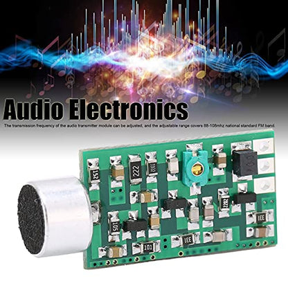 FM Transmitter Wireless Microphone Module, Mini Audio Transmitter for Car Bluetooth Receiver, Wireless Audio Emission Core Board 0.7-9V Compatible with Smartphone