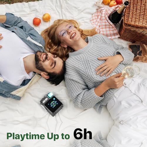 Mini Bluetooth Speaker, Smart Wireless Portable Speaker with Touchscreen, Loud HD Sound, LED Lights, BT5.4, All In One Small Audio for Home/Outdoor/Travel/Shower/Party/Beach/Camping/Hiking/Cycling