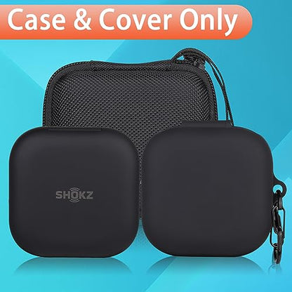 Aenllosi Hard Case for SHOKZ/AfterShokz OpenFit Open-Ear Headphones, Black | Silicone cover construction, Water-resistant design, Dust-resistant design, Impact-resistant design - color: Black
