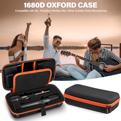 Wireless Microphone Case Compatible with JBL Wireless Two Microphone System & Dual Partybox Mics, Handheld Dual Mic Travel Bag for Singing & Karaoke | Waterproof & Dirt Resistant - Black (BOX ONLY) - color: Upgrade-Black