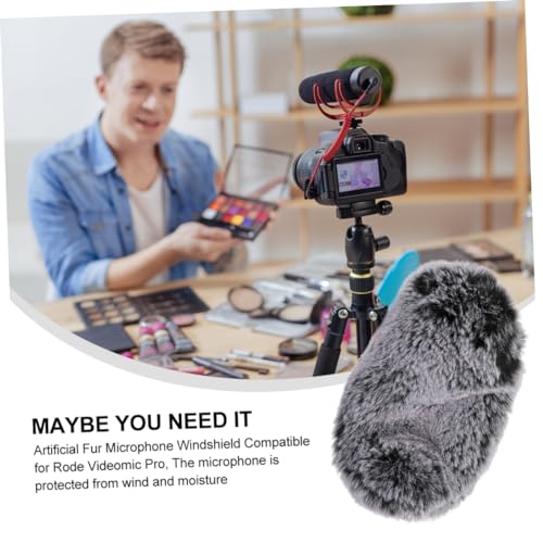 Hemoton Artificial Wool Wind Muff Microphone Cover for Videomic Pro Pro Windshield for