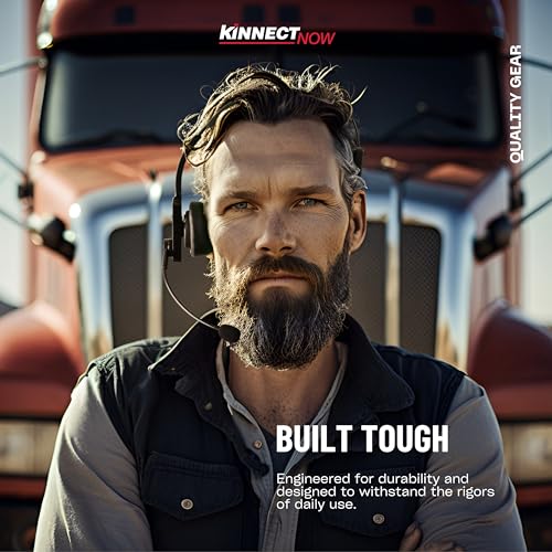Kinnect Edge Bluetooth Wireless Headset with Microphone – Ideal for Remote Work, Long Battery Life, Noise-Canceling, Comfortable Fit, Compatible with iOS & Android