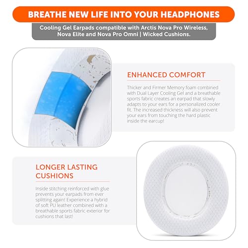 WC Freeze Nova Pro Wireless - Earpads for Arctis Nova Pro Wireless & More | Made by Wicked Cushions | Also fits SteelSeries Nova Elite & Nova Pro Omni(Doesn't Fit Other Models) | Gold Marble - color: Gold Marble