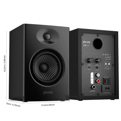 OHAYO 60W Computer Speakers, Bluetooth 5.3, Stereo 2.0, 1 Pair, Black - color: Black