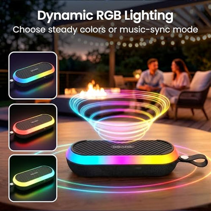 GEARit Golf Cart Speaker, Magnetic Bluetooth Speaker, 16W IPX6 Waterproof | Strong magnet mount + detachable strap, 16W audio, TWS stereo pairing, hands-free mic, RGB lights for golf, camping, pool - size: Golf SoundBrick - 16W