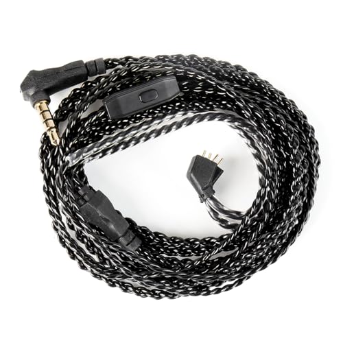 H HIFIHEAR CCZ DC03 2M Long IEM Cable with Mic,TFZ 3.5MM, with Mic | Iem Extension Cable,Earphone Replacement Cable In Ear Monitor Wire,4n OfC Braided,TFZ 2 Pin,Ccz Melody /Dc02/Dc01 Pro