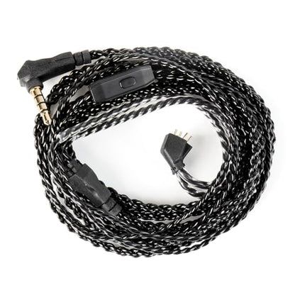 H HIFIHEAR CCZ DC03 2M Long IEM Cable with Mic,TFZ 3.5MM, with Mic | Iem Extension Cable,Earphone Replacement Cable In Ear Monitor Wire,4n OfC Braided,TFZ 2 Pin,Ccz Melody /Dc02/Dc01 Pro