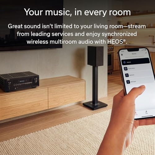 Denon AVR-S980H 7.2-Channel Receiver, Bluetooth, Wi-Fi & HEOS | HEOS Multi-Room Streaming, Dolby Atmos & DTS:X, 90WPC, 8K/60Hz & 4K/120Hz Video Support, HDMI eARC, Amplifier for Home Audio - style: AVR-S980H