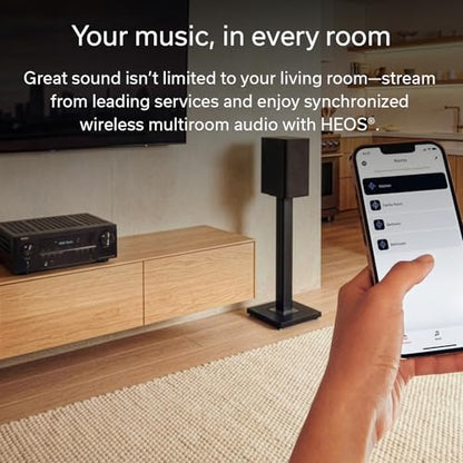 Denon AVR-S980H 7.2-Channel Receiver, Bluetooth, Wi-Fi & HEOS | HEOS Multi-Room Streaming, Dolby Atmos & DTS:X, 90WPC, 8K/60Hz & 4K/120Hz Video Support, HDMI eARC, Amplifier for Home Audio - style: AVR-S980H