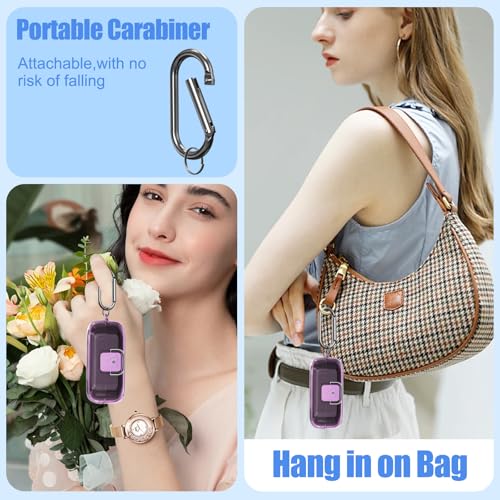 [with Safety Lock] for Sony WF-C510 Case Cover, Clear Soft TPU Protective Earbuds Case with Carabiner & Cleaner Kit Accessories Set(Clear Purple) - color: Clear Purple