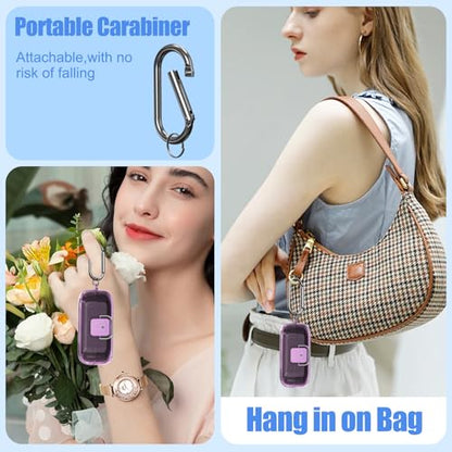 [with Safety Lock] for Sony WF-C510 Case Cover, Clear Soft TPU Protective Earbuds Case with Carabiner & Cleaner Kit Accessories Set(Clear Purple) - color: Clear Purple