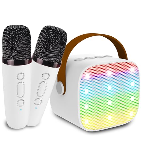Mini Karaoke Machine for Kids & Adult, 4-12 Years Old Girls Christmas Birthday Gift, Karaoke Toys Gifts for Girls Ages 4, 5, 6, 7, 8, 9, 10, 12 +Year Old Birthday Party White - color: White