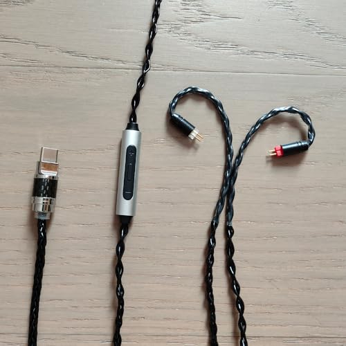 USB Type-C to MMCX Headphone Cable, Built-in DAC Amp, Braided Audio Cable with Carrying Case (USB C to MMCX) - size: USB C TO MMCX